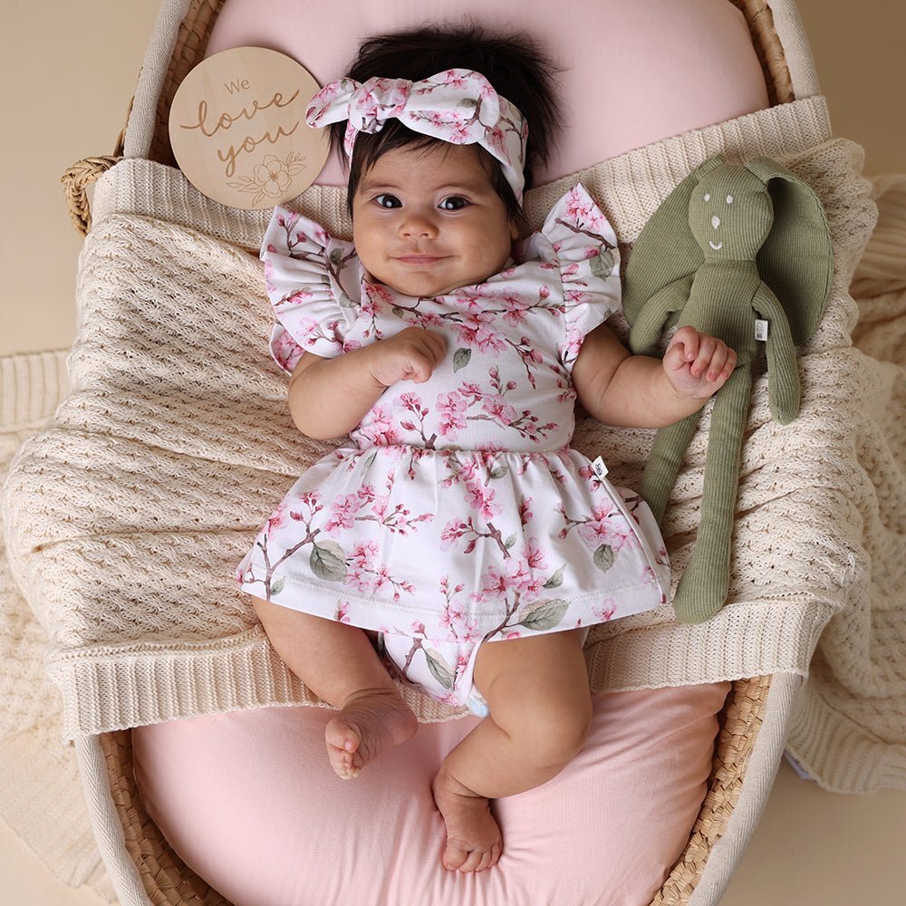 Cherry Blossom Kurzarm Organic Kleid – Image 1