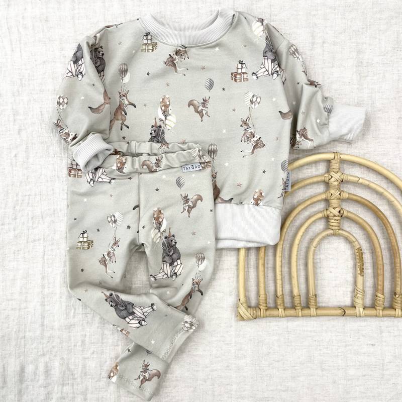 Ensemble bébé | Sweat-shirt et pantalon | Coton GOTS | Image principale de fête