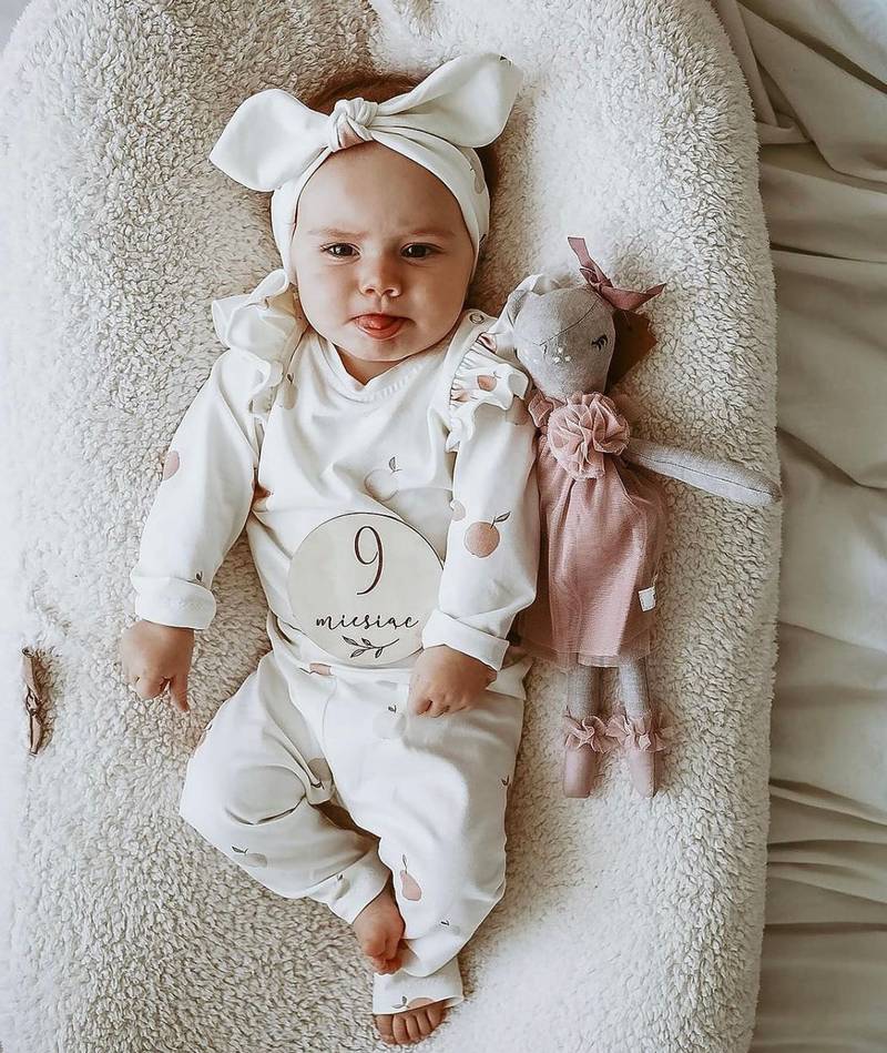 Ensemble bébé | Sweat-shirt et pantalon | Coton GOTS | Image principale : Pommes