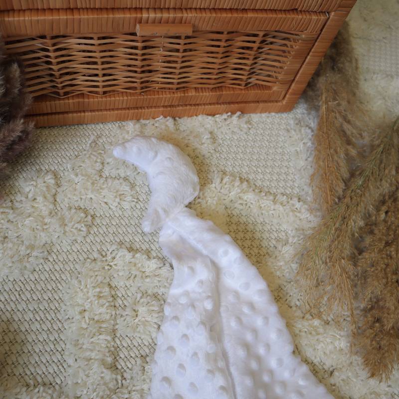 Schmusetuch |Minky|Weiss Mond Hauptbild