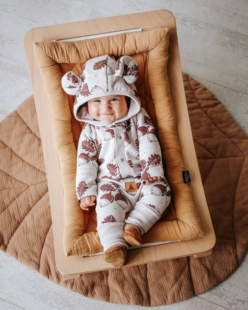 Fleece Overall with Ears|GOTS Baumwolle|Accorns Beige Hauptbild