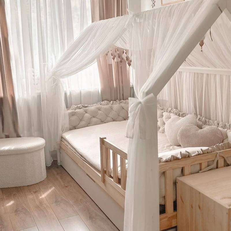 Betthimmel-Baldachin Tüll für Hausbett-Weiss Hauptbild