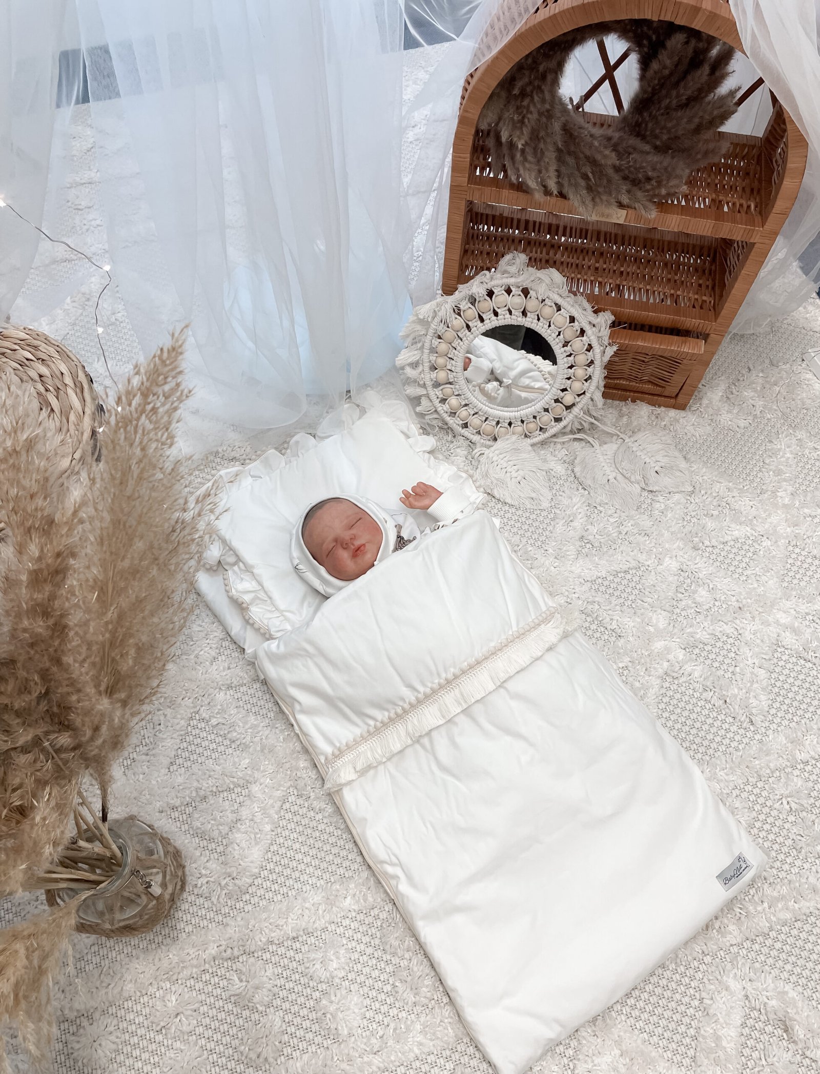 Babyschlafsack mit Kissen| Premium Baumwolle| Boho Cream Hauptbild