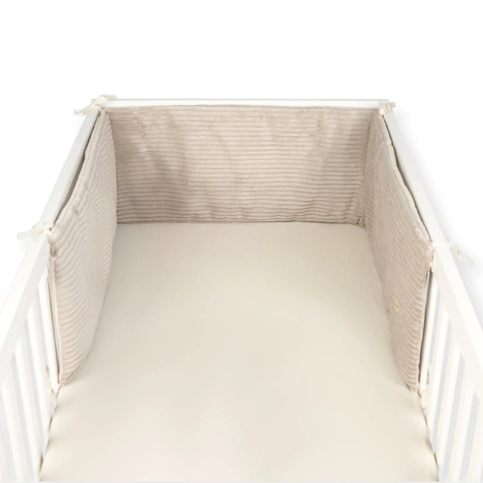 Corduroy velour bed surround, beige, 210 cm (main image)
