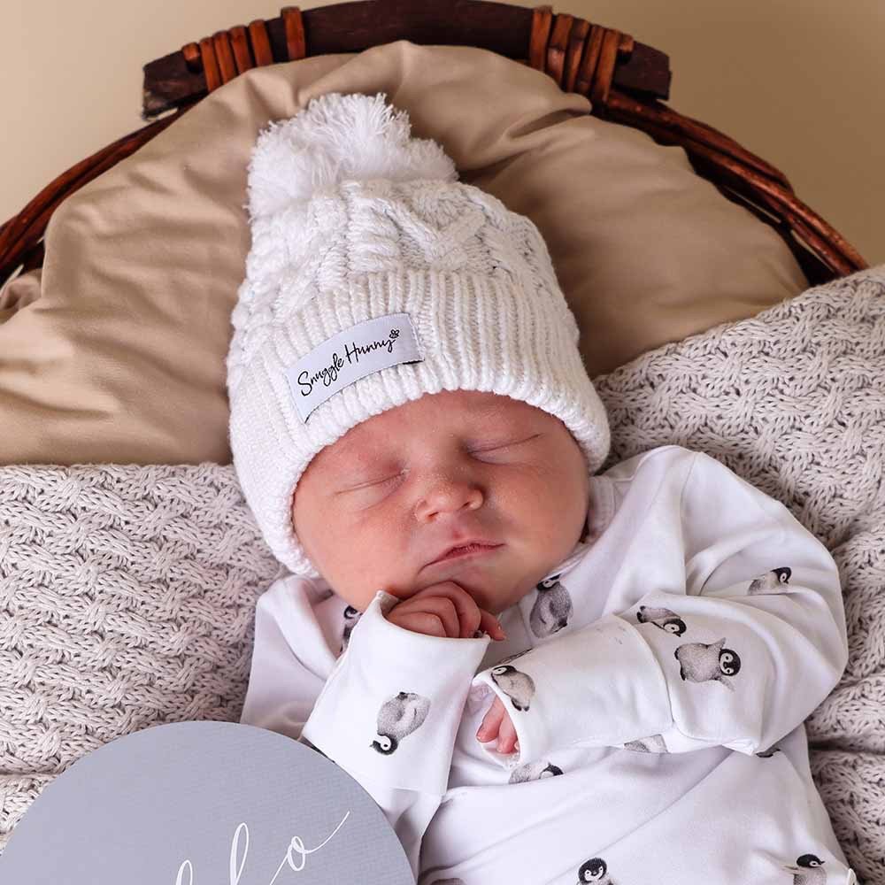 White Organic Knit Beanie Hauptbild