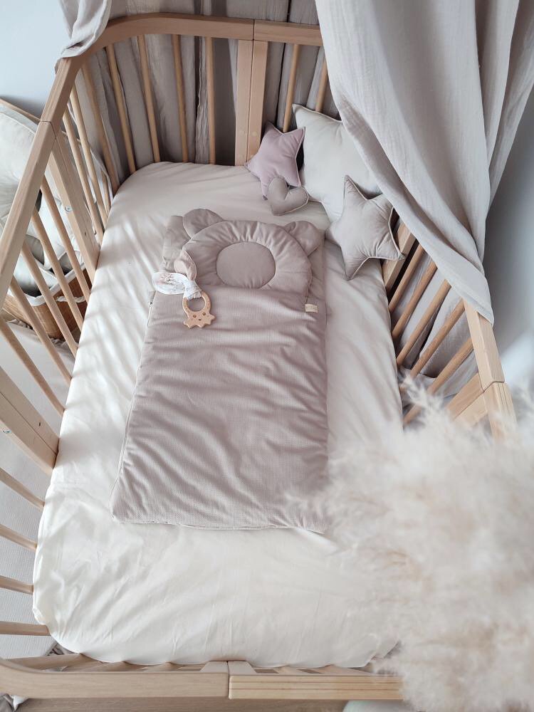 Baby sleeping bag beige Babyschlafsack mit Kissen aus Velours |TOG 2.5| Steckkissen | Beige Hauptbild