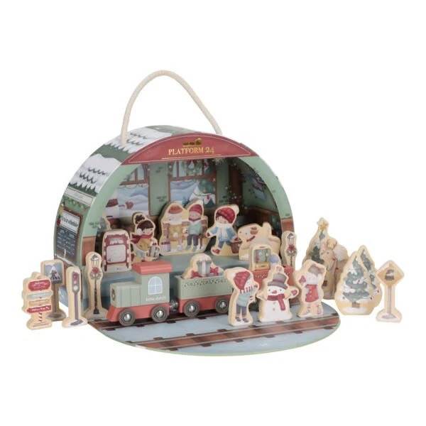 Little Dutch Adventskalender Weihnachtskalender Spielzeugadventskalender Eisenbahn Holz Hauptbild