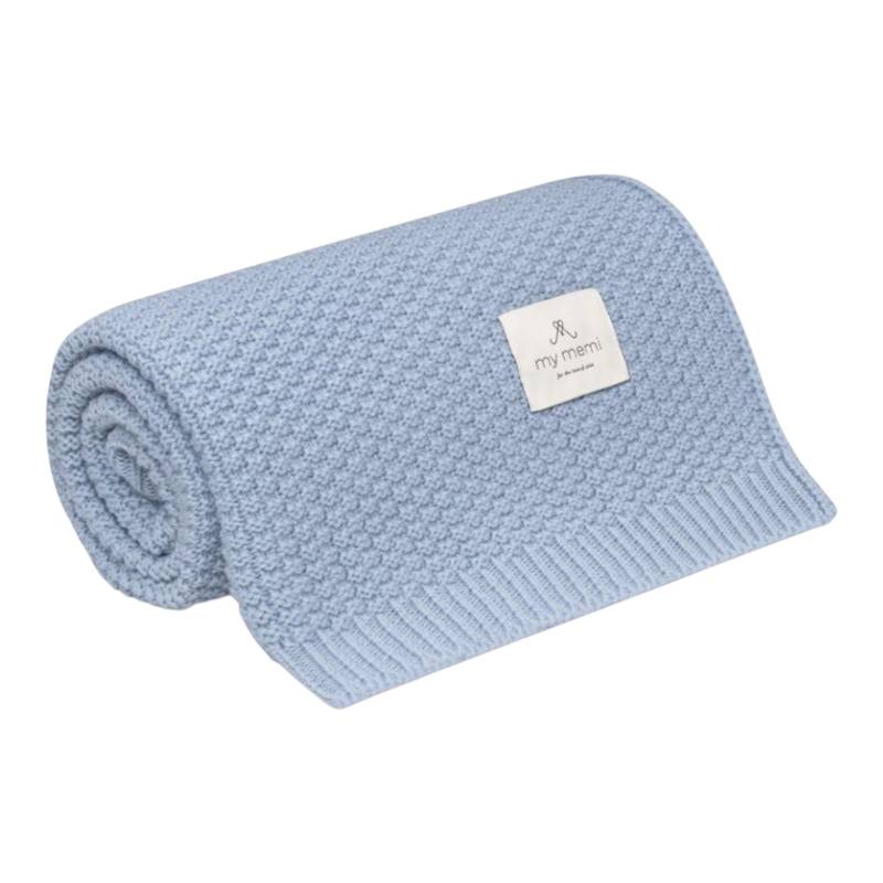 MY MEMI | Couverture en mérinos de qualité supérieure | Bleu ciel 27964 MY MEMI | Couverture en mérinos premium | Image principale bleu ciel