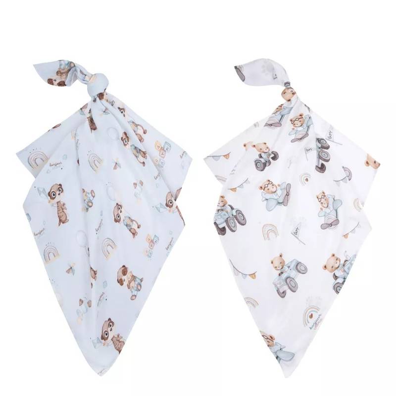 Bamboo Muslin Diaper | 2-Pack | Soft, Breathable & Sustainable | Rayan-Bears Main Image