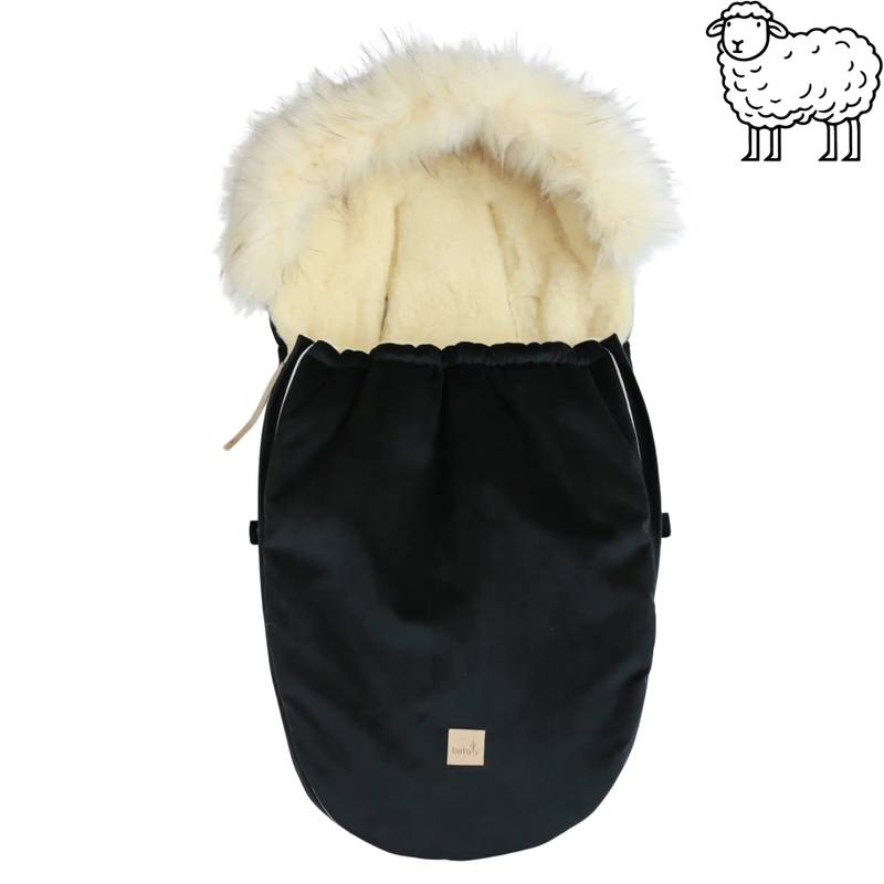 Woll-Fusssack für Kinderwagen & Babyschale –Black Hauptbild