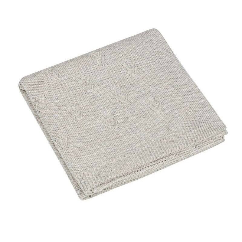 Warmedecke 100% Merinowolle Little Fleur Beige 75x100cm – Bild 1