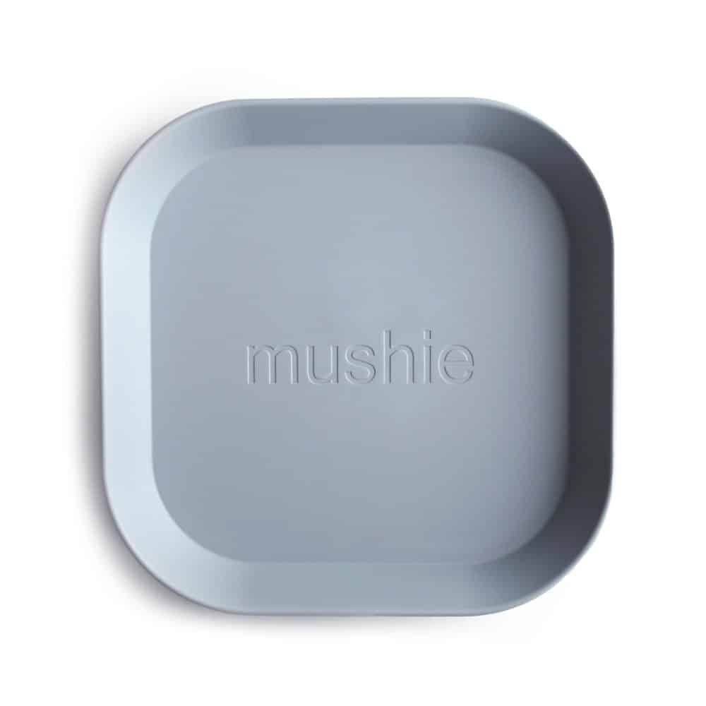 Mushie Square Plate 2-Piece Set Cloud Main Image