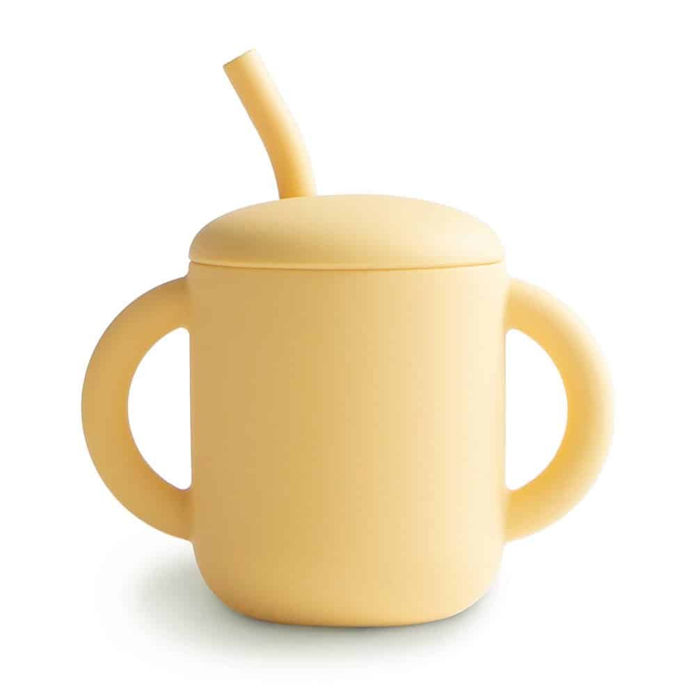 Mushie Training cup with straw Pale Daffodil main image