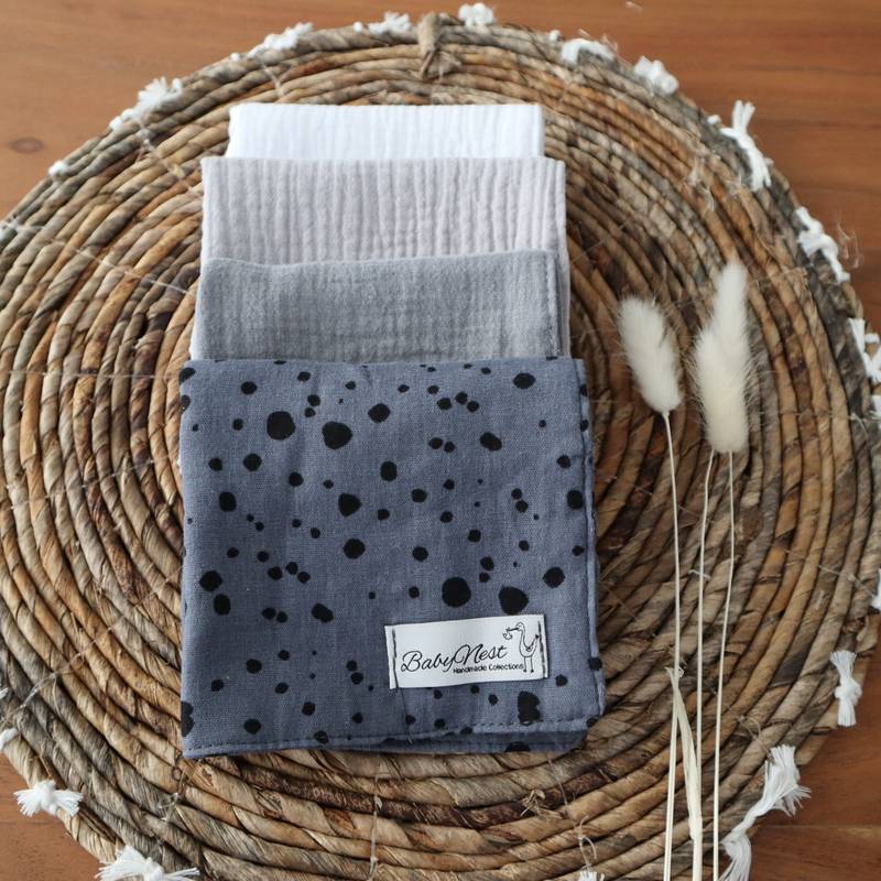 Mulltücher 4er Set aus Premium Musselin Stones Hauptbild