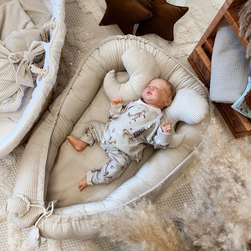 Baby nest set of 4 | Premium corduroy | Beige (main image)