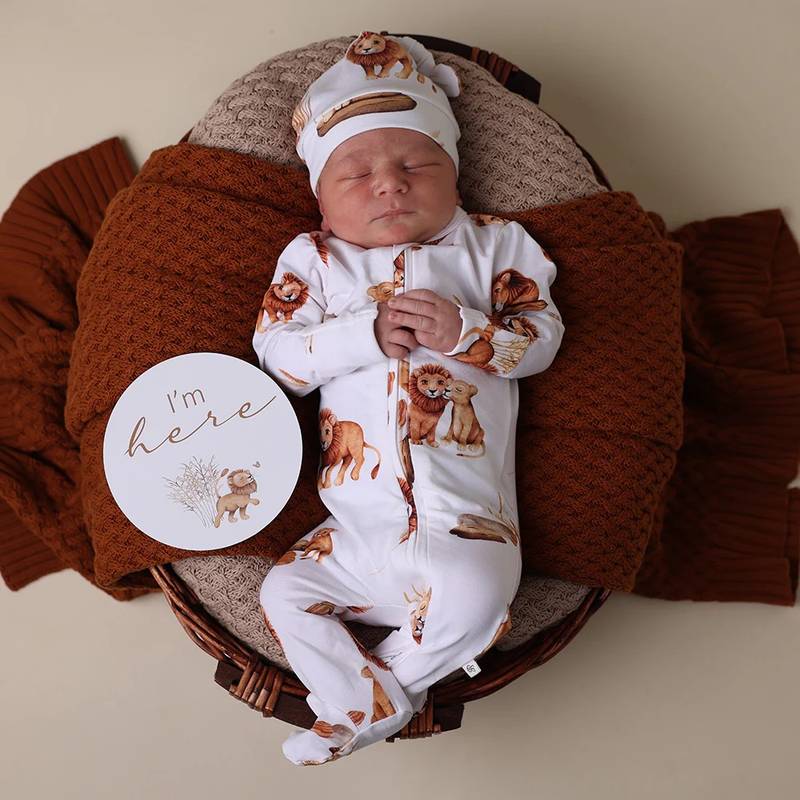 Lion Organic Snuggle Sleepsuit Zip Footie Main Image